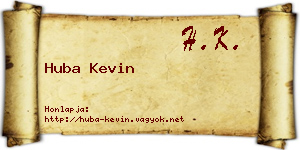 Huba Kevin névjegykártya